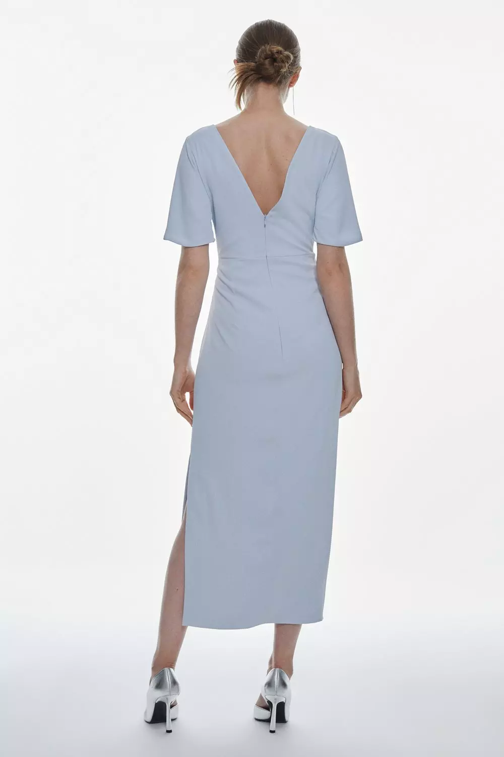 Light grey cheap midi dress